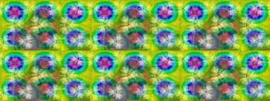 Çizim çiçek deseni duvar kâğıdı olarak kullanılabilir. Raster illüstrasyonu. Yeşil renkte çiçekler.