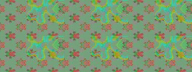 Şirin karalamalı çiçek desenli çizim. Raster illüstrasyonu. Eskiz stili yeşil renkler. Raster illüstrasyonu. El yapımı çiçek ve bitki koleksiyonu.