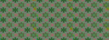 Düz Çiçek Elementleri Tasarımı. Raster Illustrasyon 'daki Çiçek Deseni' nin son moda çizimi. Güzel kumaş deseni. Renkli Yaz Teması çizim şablonu.