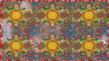 Kahverengi renkli çiçekler. Çiçekli karalama şeklinde Raster çiçek deseni. Yumuşak, yaz çiçekli arka plan.