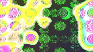 Klasik çiçek tasarımı elementleri. Yeşil kıvırcık çiçekler yeşil renkte şekillenir. Raster illüstrasyonu.