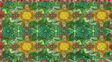 Yeşil renkli çiçekler. Raster güzel bir çiçek deseni çizmiş. Nazik romantik baskı. Tatil havası. Bahar mevsimi.