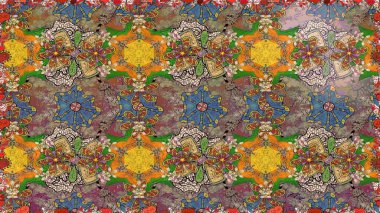 Çiçek arkaplanlı soyut zarafet eskiz deseni. Raster Güzel kumaş deseni.