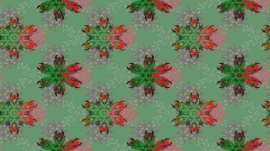 Vadinin yeşil renkli çiçekleri. Raster çiçek desenleri çiziyor..
