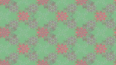 Çiçeksel fantezi tasarımı ve parlak bir arka plan çizimi. Renkli Bahar Teması eskiz kalıbı. Düz Çiçek Elementleri Tasarımı.