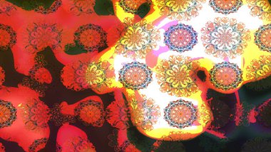 Eskiz arkaplan modeli. Vadinin turuncu renkli çiçekleri. Suluboya, elle çizilmiş. Raster - stok.