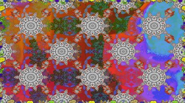 Çiçekli karalama şeklinde Raster çiçek deseni. Gri renkli çiçekler. Nazikçe, güzel çiçek arkaplanı..