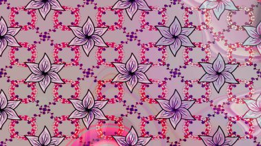 Raster illüstrasyonundaki çiçek desenli çizim. Tarafsız renklerde çiçekler.