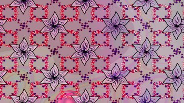 Raster illüstrasyonundaki çiçek desenli çizim. Tarafsız renklerde çiçekler.