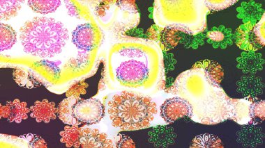 Soyut etnik raster çizim kalıbı. Kabile sanatı boho baskısı, klasik çiçek arkaplanı. Arkaplan dokusu, duvar kağıdı, doğal renklerde çiçek teması.