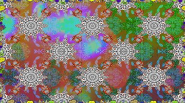 Küçük çiçekteki sevimli çiçek deseni. Birçok gri soyut çiçekli tropik, pürüzsüz desen. Varicologray raster kusursuz illüstrasyon.