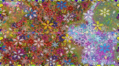 Kahverengi renkli çiçekler. Raster dikişsiz şirin çiçek deseni. Bahar mevsimi. Tatil havası. Nazik romantik baskı.