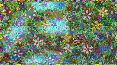 Raster. Güzel suluboya çiçekler, parlak tablolar ilham verici çiçek desenli kusursuz arka plan..