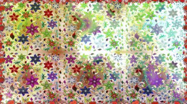 Tarafsız renklerde çiçekler. Renkli Bahar Temalı, pürüzsüz bir arka plan. Düz Çiçek Elementleri Tasarım Raster illüstrasyonu. Çiçekli, suluboya desenli kusursuz çiçek deseni.