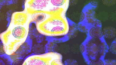 Raster illüstrasyonu. Küçük çaplı çiçeklerdeki basit şirin desenler. Tekstil veya kitap kapakları, imalat, duvar kağıtları, baskı, hediye paketi ve yapıştırma kitabı için çiçek eskiz geçmişi.