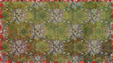 Hediye ambalaj kağıdı, tebrik kartları, posterler ve pankart tasarımı. Kahverengi renkli çiçekler. Raster düz çiçekleri pürüzsüz desen.