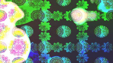 Çizim çiçek deseni duvar kağıdı, web sitesi arka planı, ambalaj kağıdı, davetiye, broşür, afiş veya web sitesi için kullanılabilir. El çizimi Raster çizimi. Parlak elementlerin.