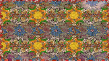 Çiçekli güzel suluboya desen. Kahverengi renklerde. Raster illüstrasyonu.