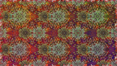 Güzel kumaş deseni. Raster suluboya deseni, narin çiçekler, kahverengi çiçekler, tebrik kartı şablonu..