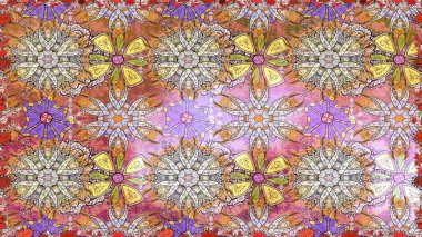 Tropik, dikişsiz çiçek deseni. Raster illüstrasyonu. Tarafsız renklerde çiçekler.