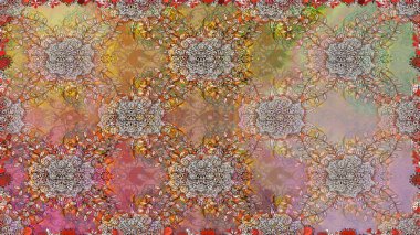 El çizimi çiçekli, pürüzsüz bir desen. Çocuksu tasarım. Tekstil, kumaş, ambalaj, hatıra defteri için hoş bir çiçek arkaplanı. Kahverengi arkaplanda.