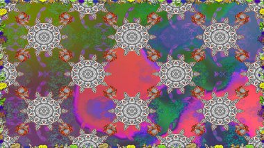 Kusursuz çiçek deseni. Gri renkli Asya tekstili. Raster illüstrasyonu.