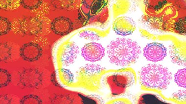 Doodle çiçekler ve dalları, otlar ve çiçekler. Elle çizilmiş. Raster resim. Güzel kumaş deseni.