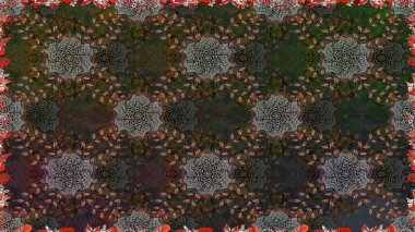 Renkli Bahar Temalı Kusursuz Arkaplan. Sevimli çiçek raster deseni. Gri renkli çiçekler. Düz Çiçek Elementleri Tasarımı.