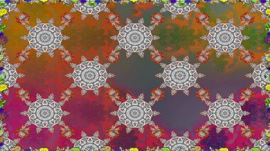 Raster illüstrasyonu. Şirin çiçek elementleri. Kusursuz. Gri renkli çiçekler.