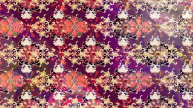 Çiçek deseni. Raster illüstrasyonu. Chichi 'nin kumaş kalıbını çiz. Renkli Bahar Teması eskiz kalıbı. Düz Çiçek Elementleri Tasarımı.