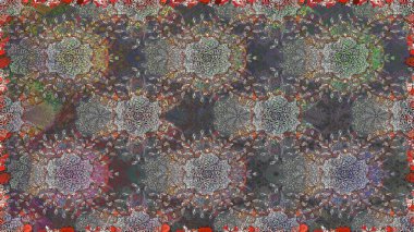 Tomurcukları papatya çiçekleri olan sevimli bir çiçek deseni. Kusursuz bir geçmişi var. Miles Fleur, süslü püslü bir süs. Eski usul. Kumaş, tekstil, duvar kağıdı baskısı için. Raster illüstrasyonu.