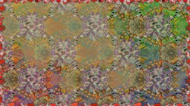 Raster hisseleri. Suluboya, elle çizilmiş. Kusursuz bir arka plan modeli. Bej üzerine çiçekler.