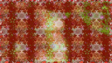 Kahverengi yapraklı yabani çiçekler. Kusursuz bir arka plan modeli. Raster illüstrasyonu. Suluboya, elle çizilmiş.