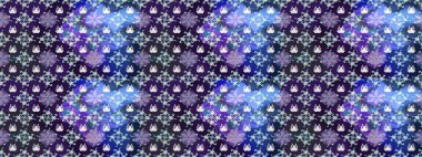 Çiçek desenli raster, mavi çizgi grafik desenli soyut raster arkaplan. Modern stil dokusu.
