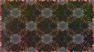 Raster çiçekleri klasik tarzda çizilmiş. Gri renklerde bahar çiçekleri. Çiçekli, pürüzsüz bir desen. Raster illüstrasyonu.