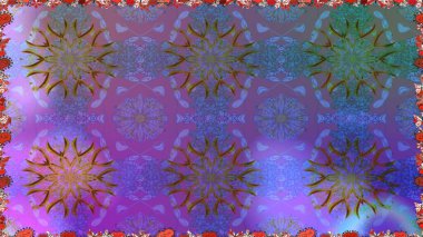 Menekşe rengi yapraklı yabani çiçekler. Suluboya, elle çizilmiş. Kusursuz bir arka plan modeli. Raster illüstrasyonu.