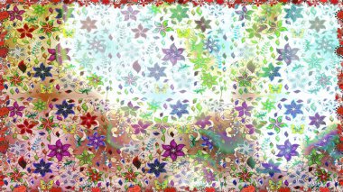 El çizimi Raster çizimi. Duvar kağıdı, web sitesi arka planı, ambalaj kağıdı, davetiye, broşür, afiş veya web sitesi için kusursuz çiçek deseni kullanılabilir. Karalama elementleri.