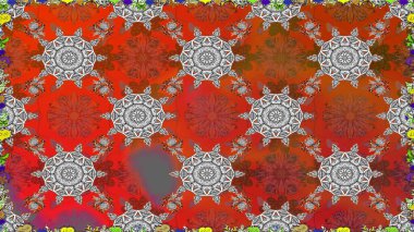 Suluboya tarzında kahverengi renkte. Küçük çiçekli kusursuz yay deseni. Raster illüstrasyonu.