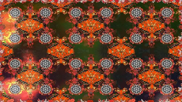 El çizimi. Suluboya çizimi. Kahverengi renkli çiçekler. Çiçeklerle kusursuz desen.