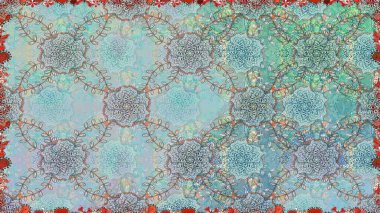 Mavi renklerde çiçek desenleri yok, el yapımı papatyalar, papatyalar. Tekrar eden çiçek arkaplanı, zarif mavi çiçek duvar kağıdı.