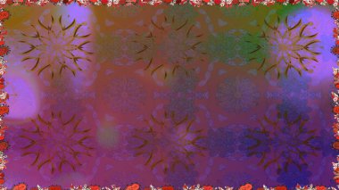 Raster. Düz Çiçek Elementleri Tasarımı. Renkli Bahar Teması Kusursuz Arkaplan.