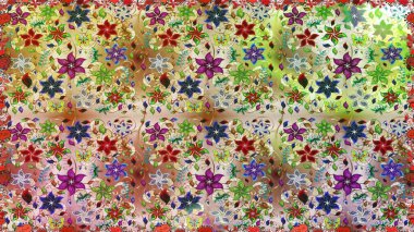 Çiçek deseni. Raster illüstrasyonu. Tarafsız renklerde çiçeksiz. Şatafatlı bahar bahçesi dokusu. Tarafsız renklerde çiçekler.