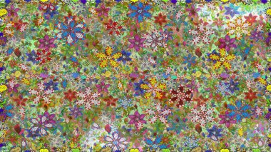 Çiçekli bahar çiçekleri. Moda baskıları için zarif bir şablon. Küçük renkli çiçekler. Küçük çiçekte güzel bir desen. Motley illüstrasyonu.