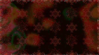 Yaz çiçekleri teması. Suluboya resim taklit Raster çizimi. Klasik çiçekler. Kahverengi renkli. El çizimi soyut süslü elementler.