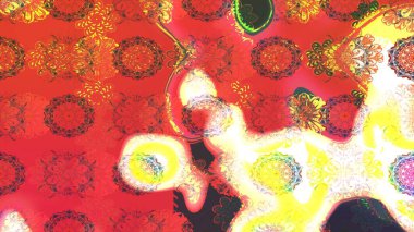 Küçük çiçekteki sevimli çiçek deseni. Turuncu renkte çiçekler.