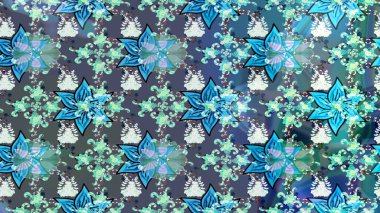 Klasik çiçek tasarımı elementleri. Mavi kıvırcık çiçekler mavi renkte şekillenir. Raster illüstrasyonu.