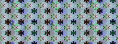 Parmak izi, kumaş, duvar kâğıdı, tekstil için raster dokusu. Renkli grunge, soyut arkaplanı kolomavi çiçeklerle süslüyor. Nakış desenli çiçek deseni..