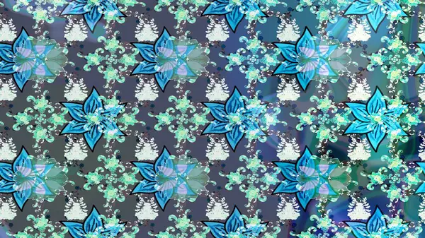 Klasik çiçek tasarımı elementleri. Mavi kıvırcık çiçekler mavi renkte şekillenir. Raster illüstrasyonu.