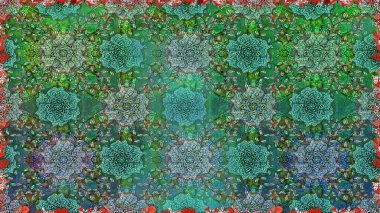 Tomurcukları papatya çiçekleri olan sevimli bir çiçek deseni. Miles Fleur, süslü püslü bir süs. Eski usul. Raster illüstrasyonu. Kumaş, tekstil, duvar kağıdı baskısı için. Kusursuz arkaplan.