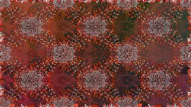 Yumuşak pamuk tasarımı. Klasik çiçek desenli. Raster 'ın taze dokusu. Sarma, tekstil ve duvar kâğıdı için kusursuz çiçek arkaplanı. Yumuşak kiremit.